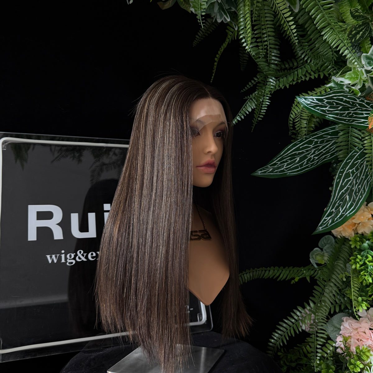 #2/4hl10/14 20" European hair Lace Top wig | RUISA Premium wig and Sheitel wig shop